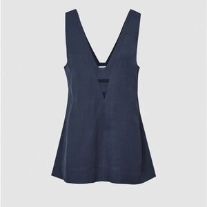 NWT REISS Emi linen blend v neck top